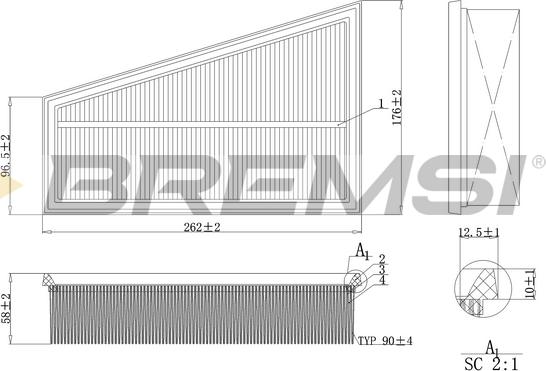Bremsi FA1197 - Filter za zrak www.molydon.hr