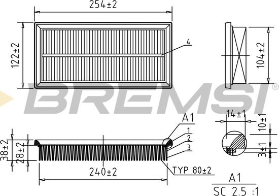 Bremsi FA1100 - Filter za zrak www.molydon.hr