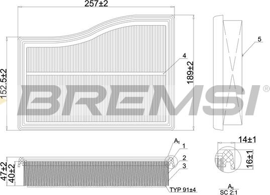 Bremsi FA1101 - Filter za zrak www.molydon.hr