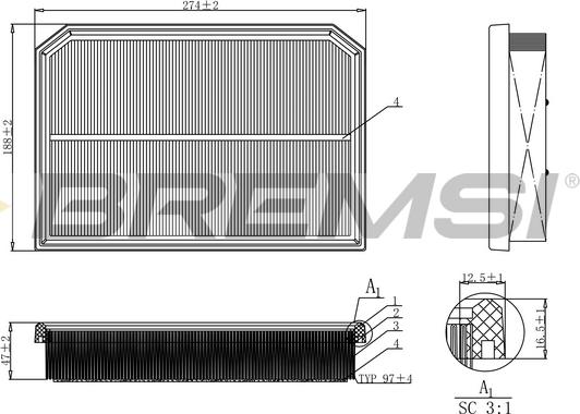 Bremsi FA1132 - Filter za zrak www.molydon.hr