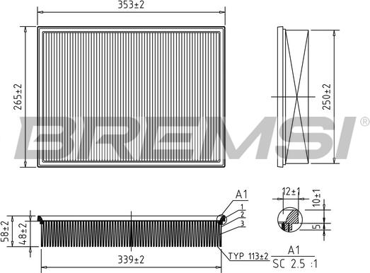 Bremsi FA1246 - Filter za zrak www.molydon.hr