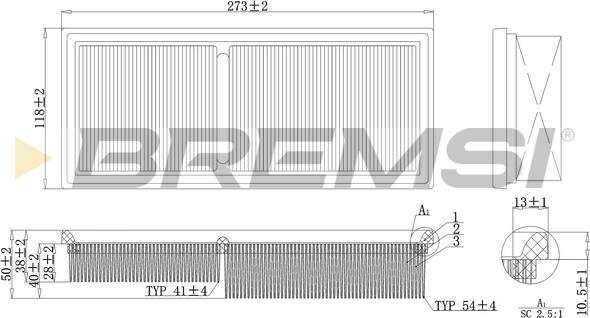 Bremsi FA2096 - Filter za zrak www.molydon.hr