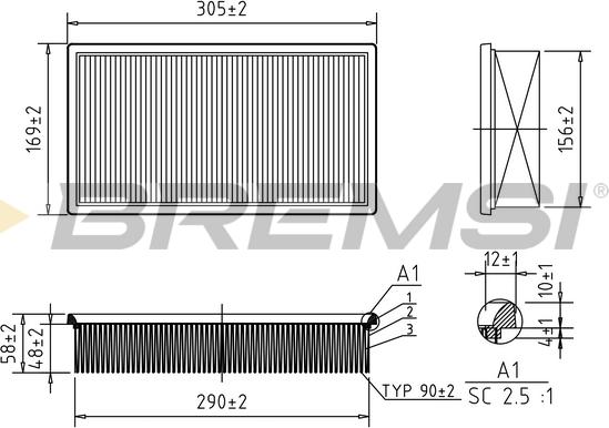 Bremsi FA2103 - Filter za zrak www.molydon.hr