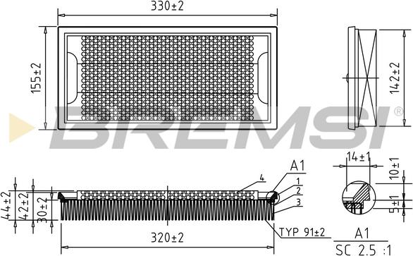 Bremsi FA2102 - Filter za zrak www.molydon.hr