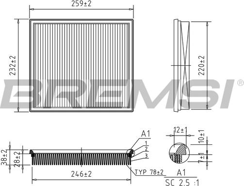 Bremsi FA2325 - Filter za zrak www.molydon.hr