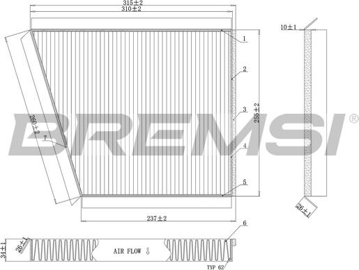 Bremsi FC0991 - Filter kabine www.molydon.hr