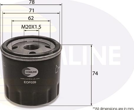 Comline EOF039 - Filter za ulje www.molydon.hr
