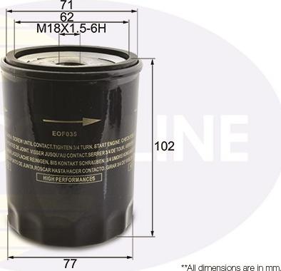 Comline EOF035 - Filter za ulje www.molydon.hr