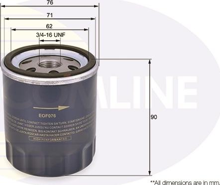 Comline EOF076 - Filter za ulje www.molydon.hr