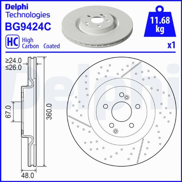 Delphi BG9424C - Kočioni disk www.molydon.hr