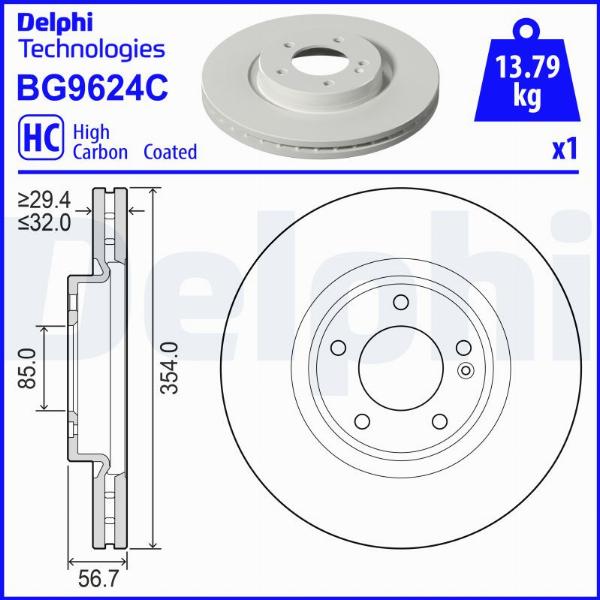 Delphi BG9624C - Kočioni disk www.molydon.hr