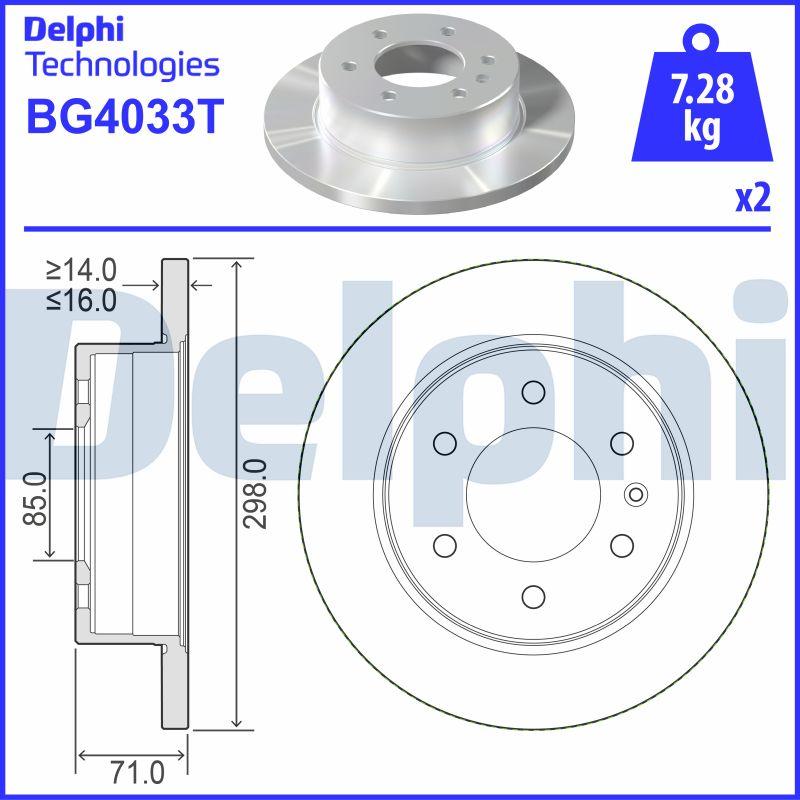 Delphi BG4033T - Kočioni disk www.molydon.hr