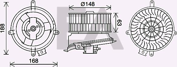 EACLIMA 42A50044 - Elektromotor, ventilator kabine/unutrasnjeg prostora www.molydon.hr