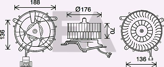 EACLIMA 42A50042 - Elektromotor, ventilator kabine/unutrasnjeg prostora www.molydon.hr