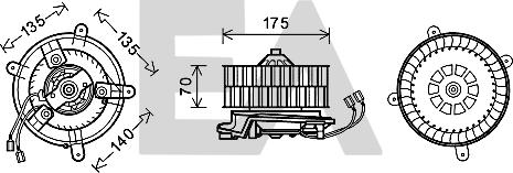 EACLIMA 42A50007 - Elektromotor, ventilator kabine/unutrasnjeg prostora www.molydon.hr