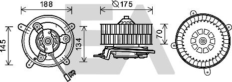 EACLIMA 42A50015 - Elektromotor, ventilator kabine/unutrasnjeg prostora www.molydon.hr