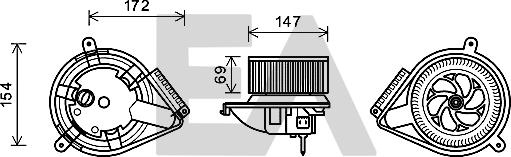 EACLIMA 42A50010 - Elektromotor, ventilator kabine/unutrasnjeg prostora www.molydon.hr