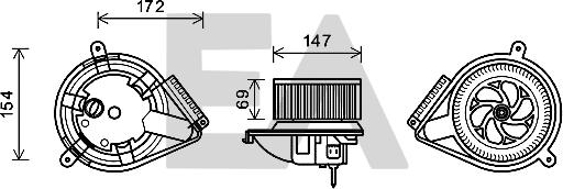 EACLIMA 42A50012 - Elektromotor, ventilator kabine/unutrasnjeg prostora www.molydon.hr