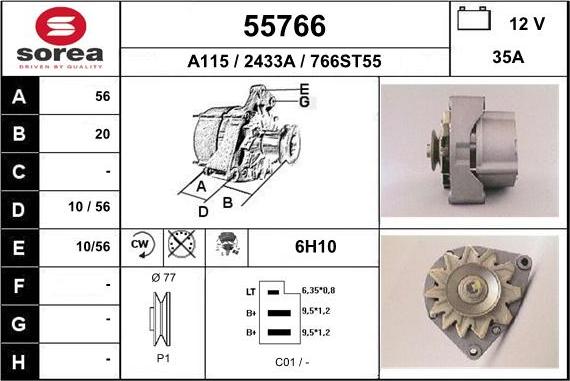 EAI 55766 - Alternator www.molydon.hr