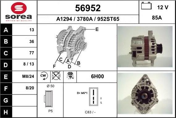 EAI 56952 - Alternator www.molydon.hr