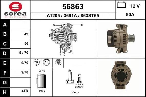EAI 56863 - Alternator www.molydon.hr