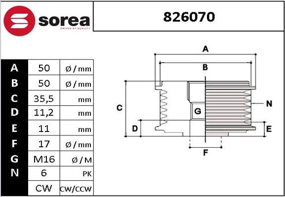EAI 826070 - Remenica, alternator www.molydon.hr