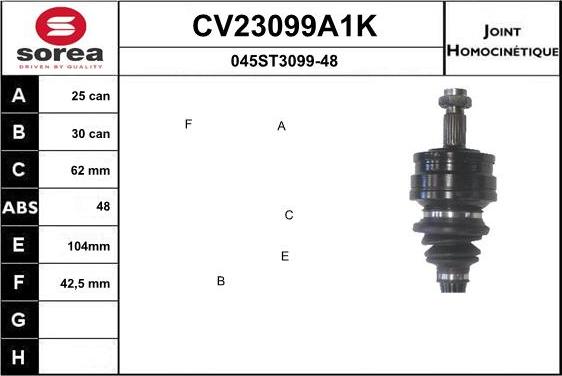 EAI CV23099A1K - Kardan, Pogonska osovina www.molydon.hr