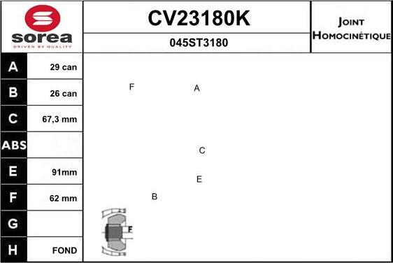 EAI CV23180K - Kardan, Pogonska osovina www.molydon.hr