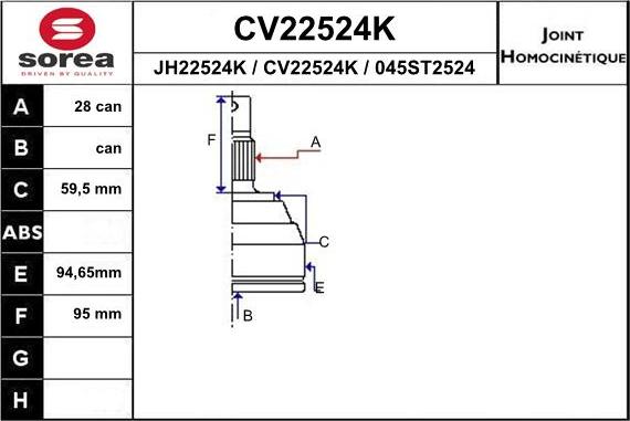EAI CV22524K - Kardan, Pogonska osovina www.molydon.hr
