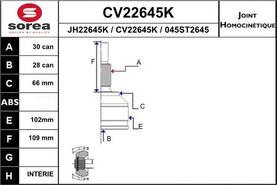 EAI CV22645K - Kardan, Pogonska osovina www.molydon.hr