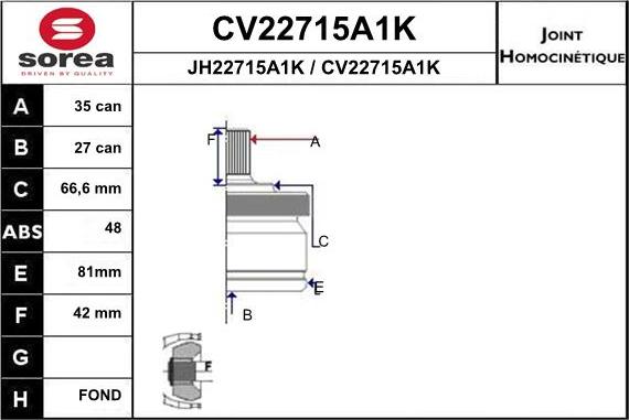 EAI CV22715A1K - Kardan, Pogonska osovina www.molydon.hr