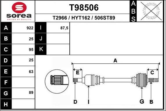 EAI T98506 - Pogonska osovina www.molydon.hr