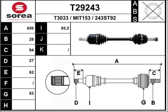 EAI T29243 - Pogonska osovina www.molydon.hr