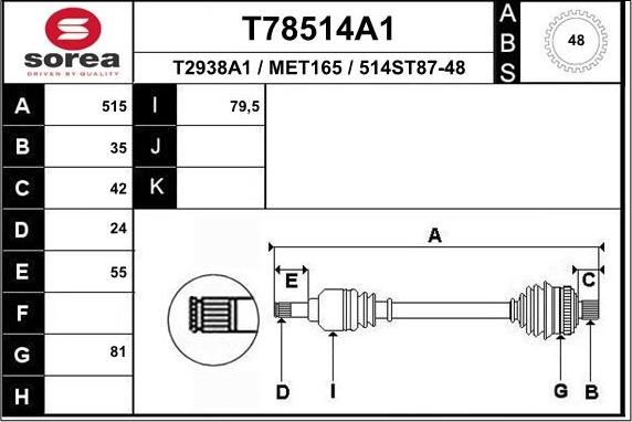 EAI T78514A1 - Pogonska osovina www.molydon.hr