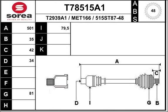 EAI T78515A1 - Pogonska osovina www.molydon.hr