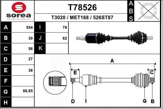 EAI T78526 - Pogonska osovina www.molydon.hr