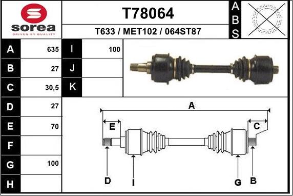 EAI T78064 - Pogonska osovina www.molydon.hr