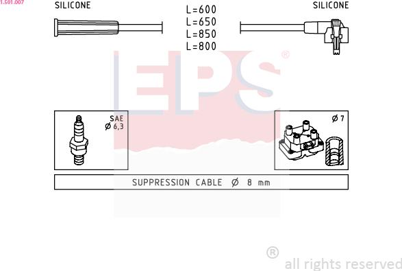 EPS 1.501.007 - Set kablova za paljenje www.molydon.hr