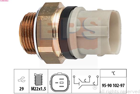 EPS 1.850.652 - Prekidač temperature, ventilator radijatora / klima uređaja www.molydon.hr