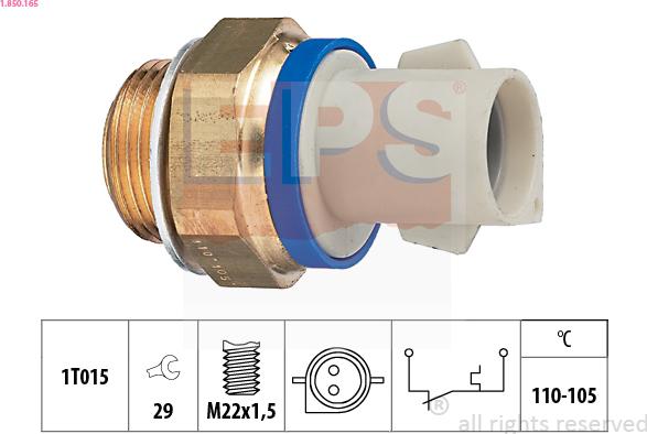 EPS 1.850.165 - Prekidač temperature, ventilator radijatora / klima uređaja www.molydon.hr