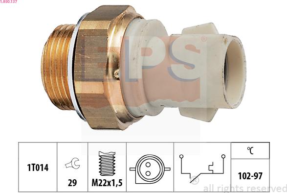 EPS 1.850.137 - Prekidač temperature, ventilator radijatora / klima uređaja www.molydon.hr