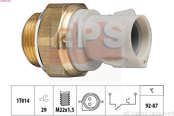 EPS 1.850.129 - Prekidač temperature, ventilator radijatora / klima uređaja www.molydon.hr