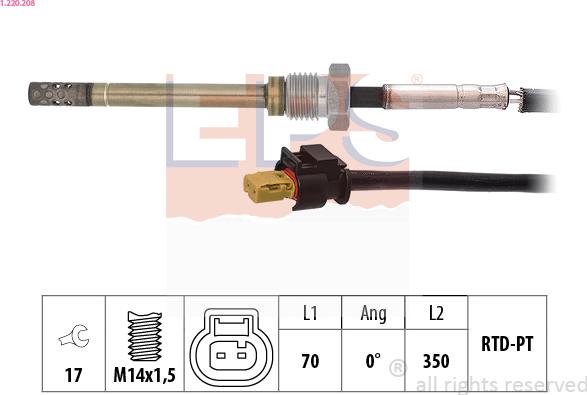 EPS 1.220.208 - Senzor, temperatura Ispušnih plinova www.molydon.hr