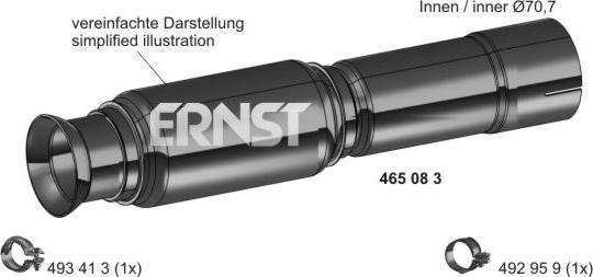 ERNST 465083 - Savitljiva metalna Cijev, Ispušni sistem www.molydon.hr