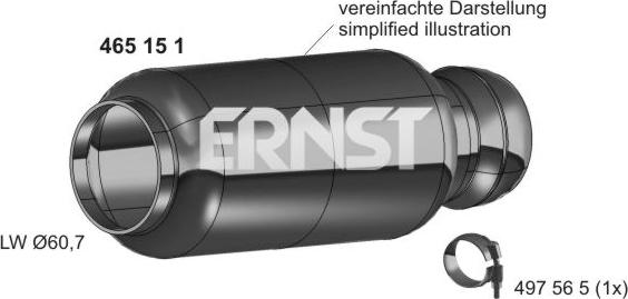 ERNST 465151 - Savitljiva metalna Cijev, Ispušni sistem www.molydon.hr