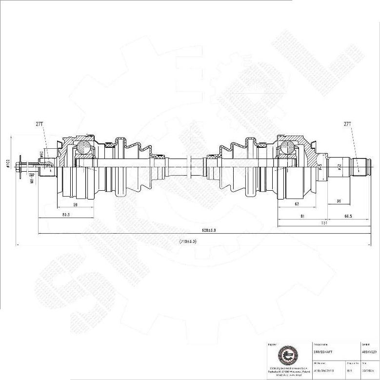Esen SKV 40SKV229 - Pogonska osovina www.molydon.hr