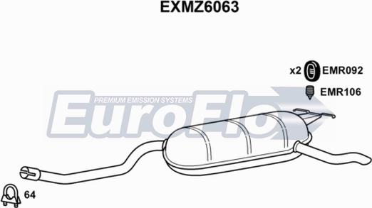 EuroFlo EXMZ6063 - Zadnji Ispušni lonac www.molydon.hr