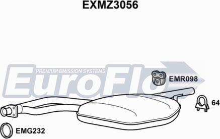 EuroFlo EXMZ3056 - Srednji Ispušni lonac www.molydon.hr