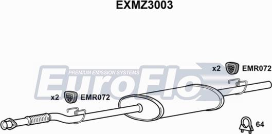EuroFlo EXMZ3003 - Srednji Ispušni lonac www.molydon.hr