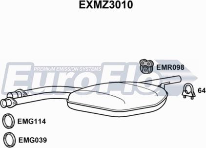 EuroFlo EXMZ3010 - Srednji Ispušni lonac www.molydon.hr